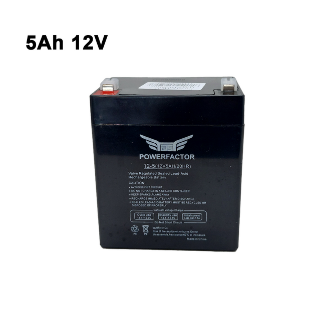 Power Factor VALVE Sealed Lead Acid Rechargeable Battery 5Ah 12V بطارية