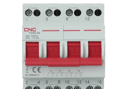 CNC YCBZ-40 Change Over Switch 4P 40A | YCBZ-40 دجنتور هاوس ثلاثة فاز مع نتر