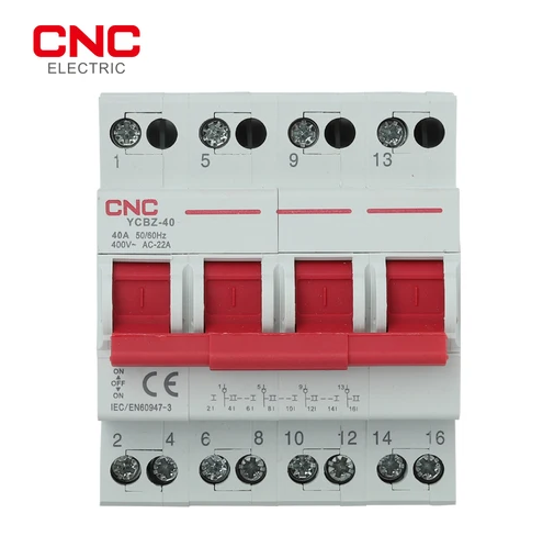 CNC YCBZ-40 Change Over Switch 4P 40A | YCBZ-40 دجنتور هاوس ثلاثة فاز مع نتر