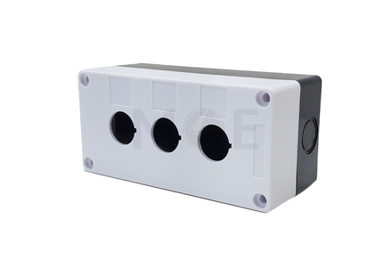 Aelifv Control Box Push button White 3Hole 22mm | HR-BX3-22 علبة ظاهرة مثلثة ابيض