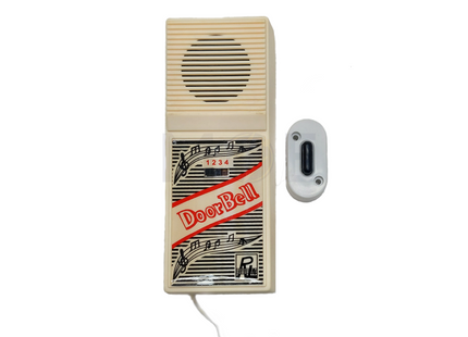 RL Wired Battery DC Doorbell White Ding Dong + 3 Tones 3xAA | RL-055 جرس منزلي بطارية مع شريط و كبسة دينغ دونغ ابيض
