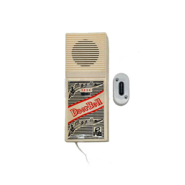 RL Wired Battery DC Doorbell White Ding Dong + 3 Tones 3xAA | RL-055 جرس منزلي بطارية مع شريط و كبسة دينغ دونغ ابيض
