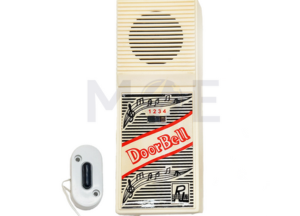 RL Wired Battery DC Doorbell White Ding Dong + 3 Tones 3xAA | RL-055 جرس منزلي بطارية مع شريط و كبسة دينغ دونغ ابيض