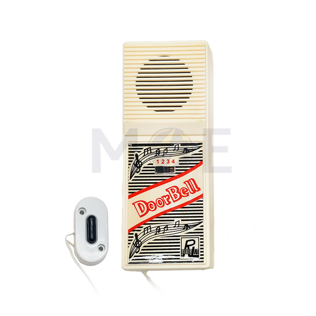 RL Wired Battery DC Doorbell White Ding Dong + 3 Tones 3xAA | RL-055 جرس منزلي بطارية مع شريط و كبسة دينغ دونغ ابيض