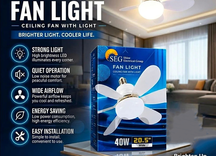 SEG LED Lamp Bulb with Ceiling Fans White Daylight, Warmwhite, Coolwhite 6 Blades 20.5inch E27 40W | SEQBM40W