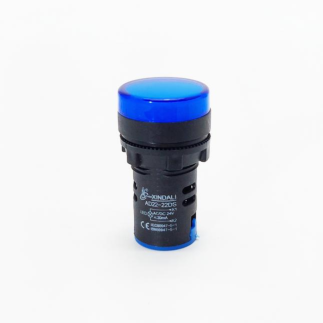 Xindali Pilot Light / signal Lamp Blue AC/DC 24V 22mm | AD22-24V لمبة اشارة ازرق