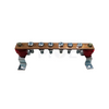 Earth Disconnecting Link Copper Bar 25×2×200mm 6-Bolt with 2 Red Insulators & Mounting Brackets