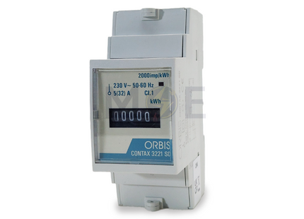 Orbis CONTAX 3221 S0 Single-Phase Energy Meter 5(32)A 230V AC 50/60Hz 2 Modules | OB703099 عداد كيلو وات سكة واحد فاز