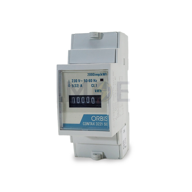 Orbis CONTAX 3221 S0 Single-Phase Energy Meter 5(32)A 230V AC 50/60Hz 2 Modules | OB703099 عداد كيلو وات سكة واحد فاز