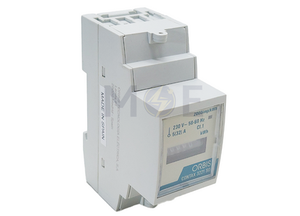 Orbis CONTAX 3221 S0 Single-Phase Energy Meter 5(32)A 230V AC 50/60Hz 2 Modules | OB703099 عداد كيلو وات سكة واحد فاز