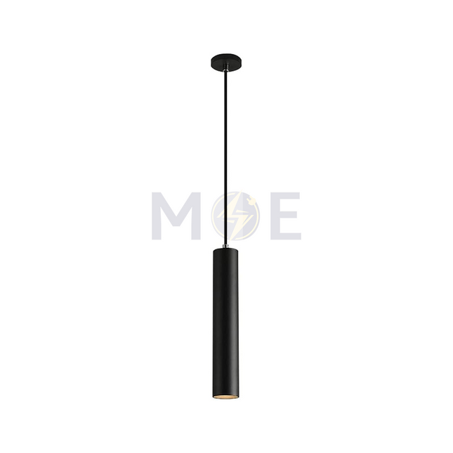 Onlex Long Tube Pipe Pendant Lamp Frame Black GU10 MR16 55x300mm | LX-1701 تنزيلة فارغة مفردة كعب ستارتر اسود شكل تيوب اسود