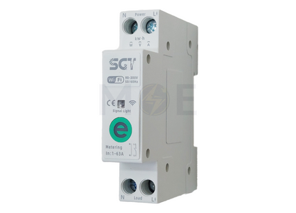 SGT EWeLink WIFI Smart Circuit Breaker DIN Rail White 1P+N 90-240V 63A دجنتور وايفاي ابيض