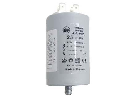 Ducati energia Motor Running Capacitor 25UF 475V | 416109764 بوبين موتور