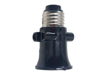 Tofuda Three Way Lampholder Adapter E27 To E27 Lampholder & 2 EU Socket Black 6A 250V دوي برم مع حرامي اسود