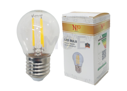 Nio G45 LED Lamp Clear Filament Bulb WarmWhite 3000K E27 5W 400Lm | QBUL005 لمبة لد برم فيلامنت بول شفاف ورم وايت