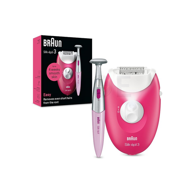 BRAUN SILK EPIL3 SE 3-202 for Legs and Arms & Bikini | SE3-202 مكنة حلاقة نسائية للساقين والذراعين + مكنة لمنطقة البيكيني