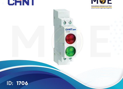 Chint Modular Double Indicator / Signal Lamp Green + Red ND9-2/GR 230V AC | 153135-594138 | دجنتور اشارة اخضر/احمر