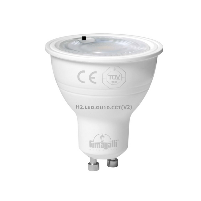 Fumagalli LED SMD Spot Lamp Warmwhite 2700K, Coolwhite 4000K 580/625 lumens GU10 MR16 4.8W  | H2.LED.GU10.CCT(V2) لمبة سبوت لد كعب ستارتر ورم وايت، كول وايت