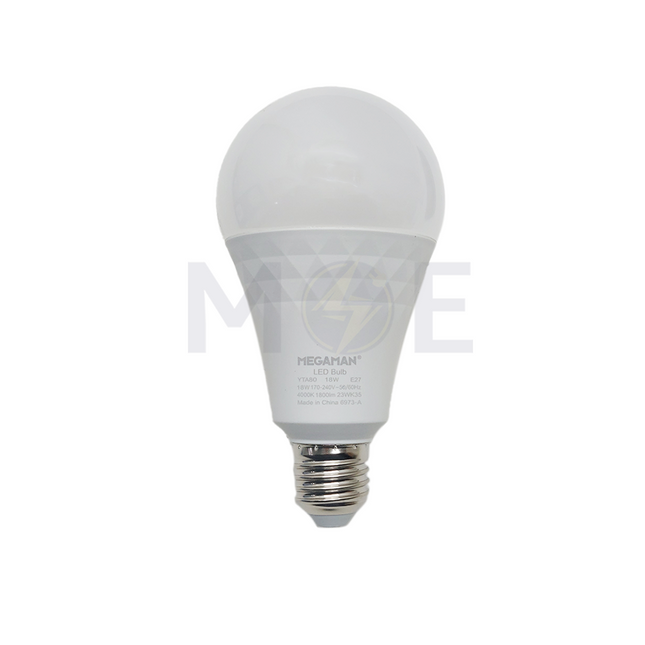 Megaman A80 LED Lamp Bulb CoolWhite 4000K E27 1800Lm 18W | YTA80X1 لمبة لد برم مزخرفة كول وايت