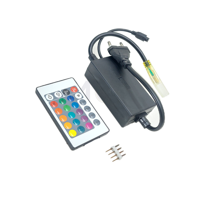RF Wireless LED Controller RGB LED Strip 220V 800W 16 Color for 12mm 120L وصلة كونترول لستريب لد دوبل ملون مع ريموت