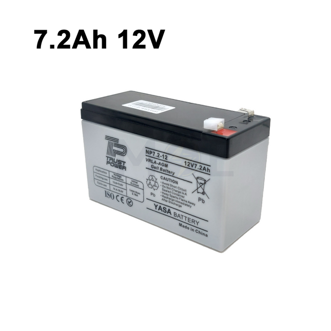 Trust Power Sealed VRLA-AGM Gel Battery 7.2Ah 12V | NP7.2-12 برس اتوب للتيب ابيض