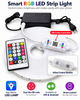 Smart RGB IC LED Strip Light 5m 12V IP67 Silicone with Bluetooth App & Remote Control بكرة ستريب لد سيليكون ملون مع ريموت كونترول
