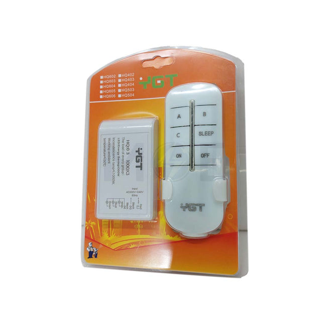 YGT Multifunctional Remote Control Switch 3-Way Dudi Control Switch Receiver Kit 220V | HQ03 ريموت كونترول انارة/ اضائة ثلاث مخارج / راتور