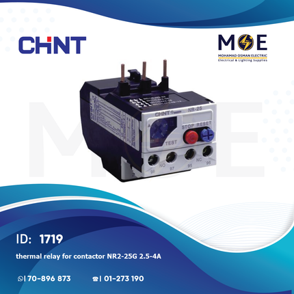 Chint Thermal Relay For Cont. NR2-25G 2.5-4A