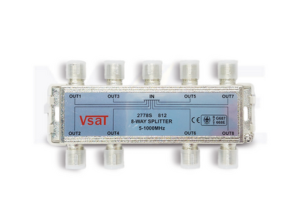 VSAT F-Type Coaxial Signal Splitter for CATV, Satellite, Antenna 8-Way | 2778S 812