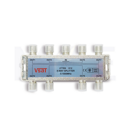 VSAT F-Type Coaxial Signal Splitter for CATV, Satellite, Antenna 8-Way | 2778S 812