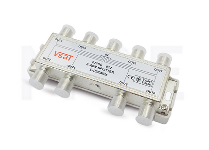 VSAT F-Type Coaxial Signal Splitter for CATV, Satellite, Antenna 8-Way | 2778S 812