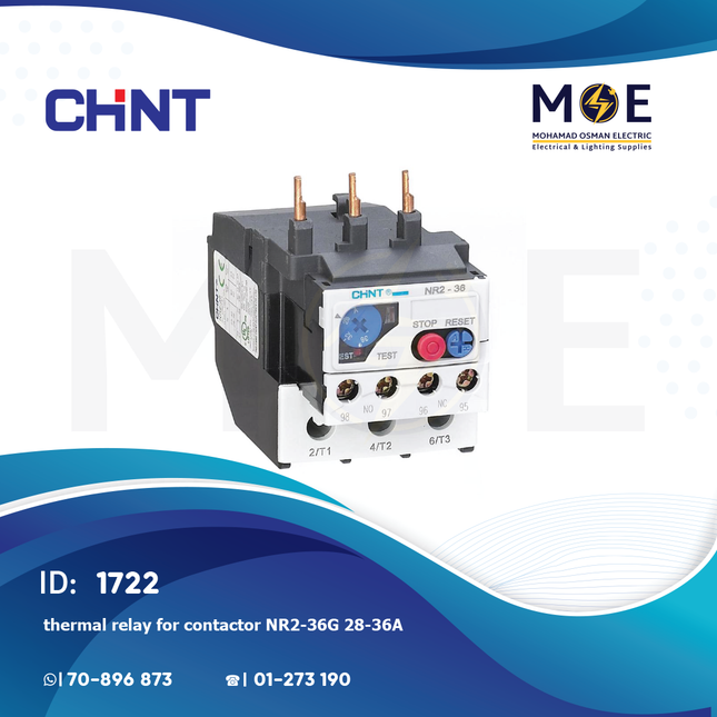 Chint Thermal Relay For Cont. NR2-36G 28-36A | ترميك للكونتكتور