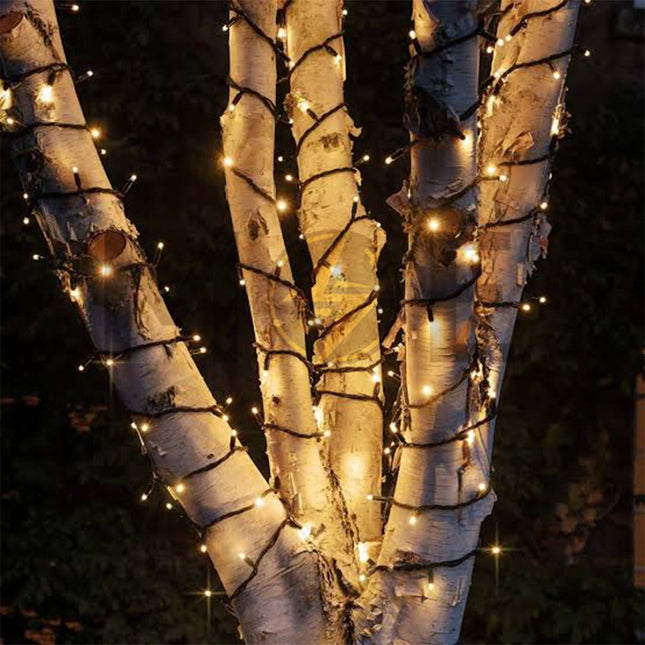 LED Mini Christmas String light Waterproof Black WarmWhite 100L 10mt 220V | F8WWout-100L حبل لد زينة مطري اسود ضو ورم وايت