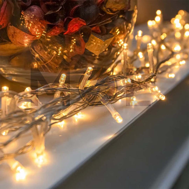 LED Mini Christmas String light Waterproof WarmWhite 500L50mt 220V | 50MW-500L حبل لد زينة مطري شفاف ضو ورم وايت