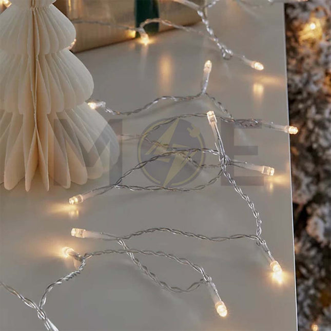 LED Mini Christmas Icicle String light Waterproof WarmWhite 200L 8mt 0.6mt 220V | 200L/8MW حبل لد زينة مطري شفاف ضو ورم وايت