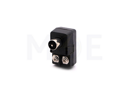 173-Coaxial connector TV Coaxial antenna Plug Male Right Angle Plastic Black 75-300ohm | K5092 - SL2003 فيش انتين دكر زاوية بلاستيك اسود