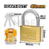INGCO Heavy-Duty Open Shackle Brass Padlock 40mm | DBPL0402