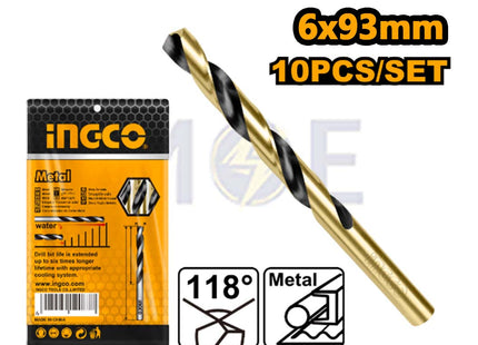 INGCO HSS Metal Drill Bit 6mm (TL:93mm , WL:57mm) | DBT1100603
