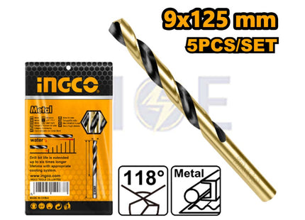 INGCO HSS Metal Drill Bit 9mm (TL:125mm , WL:81mm) | DBT1100903