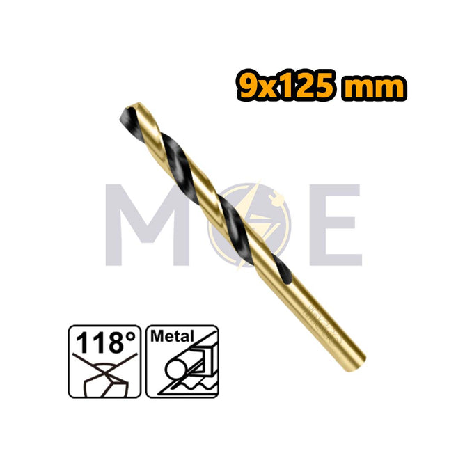 INGCO HSS Metal Drill Bit 9mm (TL:125mm , WL:81mm) | DBT1100903