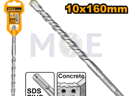 INGCO Industrial SDS Plus Concrete Drill Bit 10mm (TL:160mm , WL:90mm) | DBH1211002