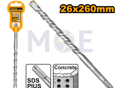 INGCO SDS Plus Concrete Drill Bit 26mm (TL:260mm , WL:185mm) | DBH1212601