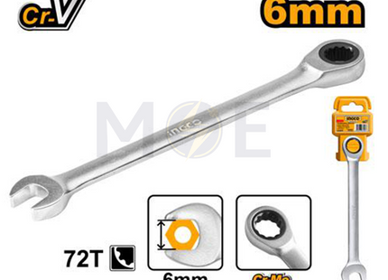 INGCO Industrial Combination Ratchet Spanner 6mm | HCSPAR061