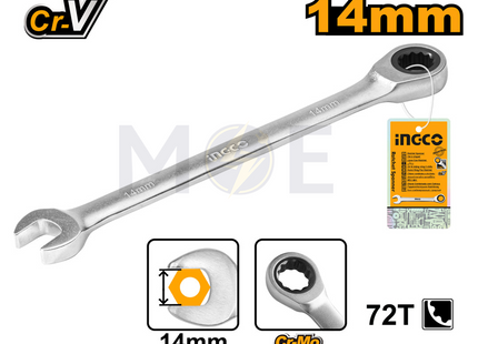 INGCO Industrial Combination Ratchet Spanner 14mm | HCSPAR141
