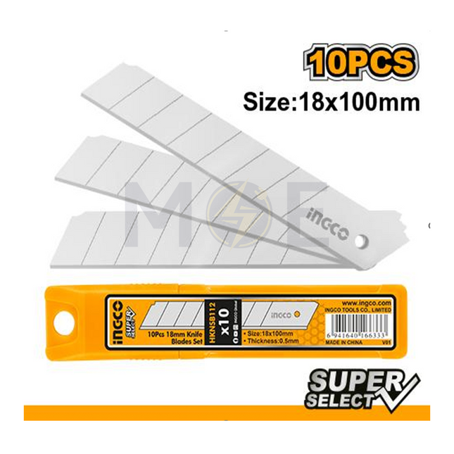 INGCO Blades Set 10Pcs 18x100mm  HKNSB112