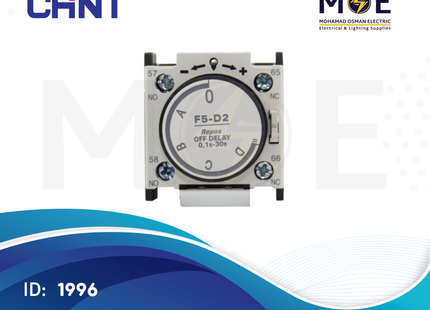 Chint F5-D2 Time-off Delay Block 0.1-30s | 248513 | تايمر دولاب على كونتكتور