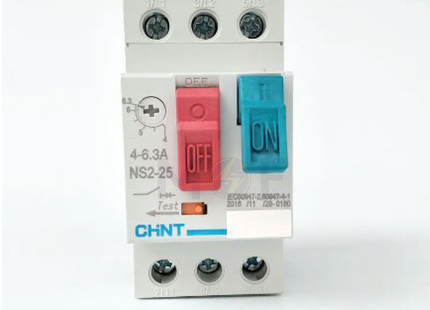 Chint Motor Starter NS2-25 4-6.3A | 511609-495126 | دجنتور حراري - قاطع حماية حرارية