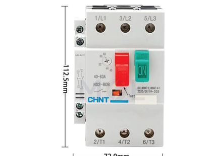 Chint Motor Starter NS2-80B 40-63A | 511604 | دجنتور حراري - قاطع حماية حرارية