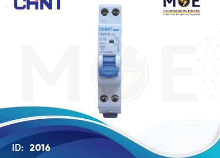 Chint MCB NBH8 4.5kA 1P+N 10A DPN | 132116-190235 | دجنتور مجوز بقطبين وحيادي - قاطع كهربائي ثنائي القطب مع حيادي
