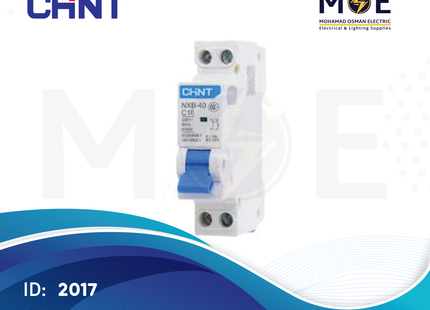 Chint MCB NBH8 4.5kA 1P+N 16A DPN | 132117-190236 | دجنتور مجوز بقطبين وحيادي - قاطع كهربائي ثنائي القطب مع حيادي